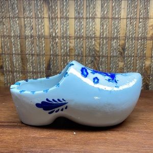 Vintage Delft blue Hand Painted ashtray Planter Herb Ceramic Dutch Clog Shoe